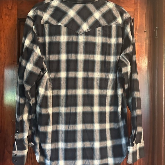 Banana Republic Navy and White Plaid Shirt - Picture 2 of 3